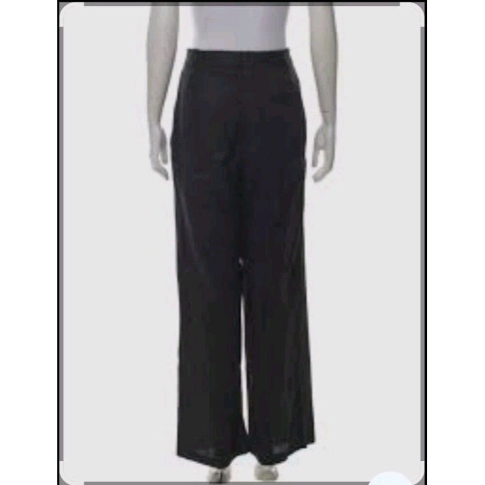 DISSH Black 100% Linen Trouser Pants Size 2 Wide Leg @F5